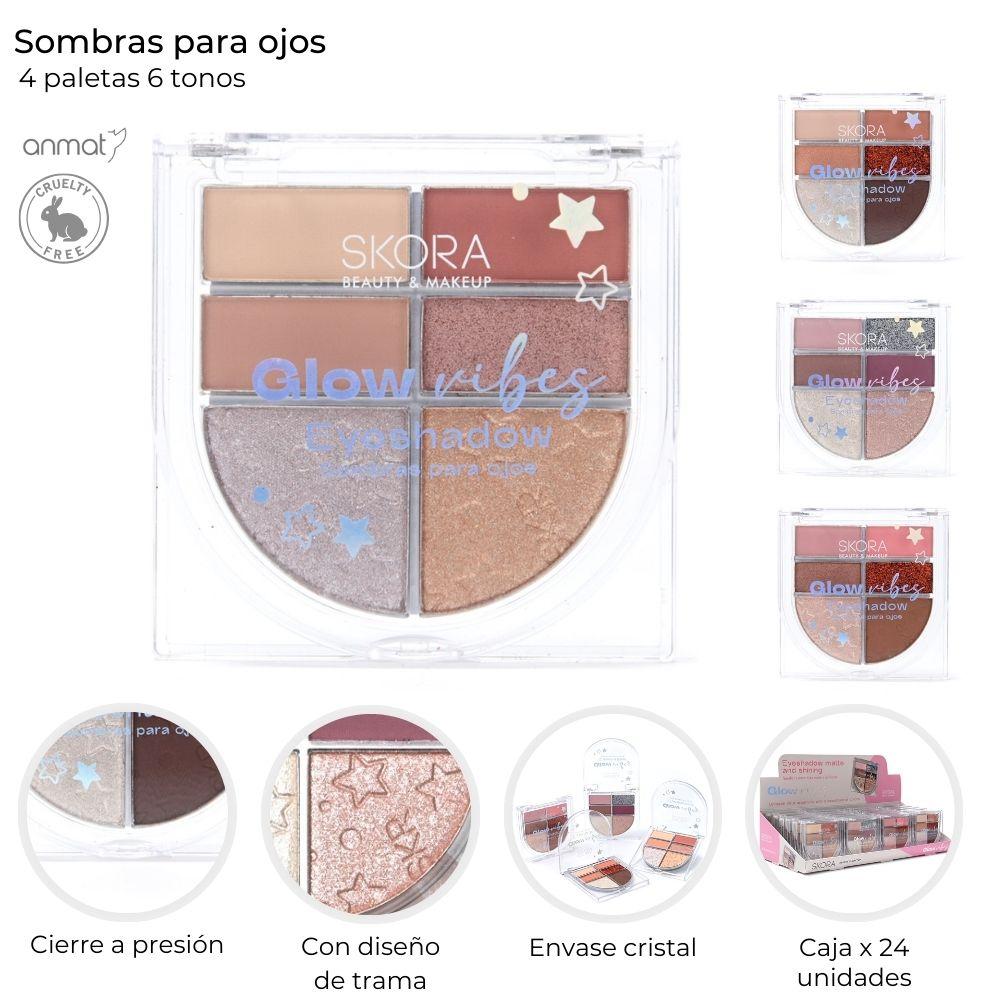 Sombras Para Ojos Combinadas x 6 Tonos Skora Varios Colores 39562