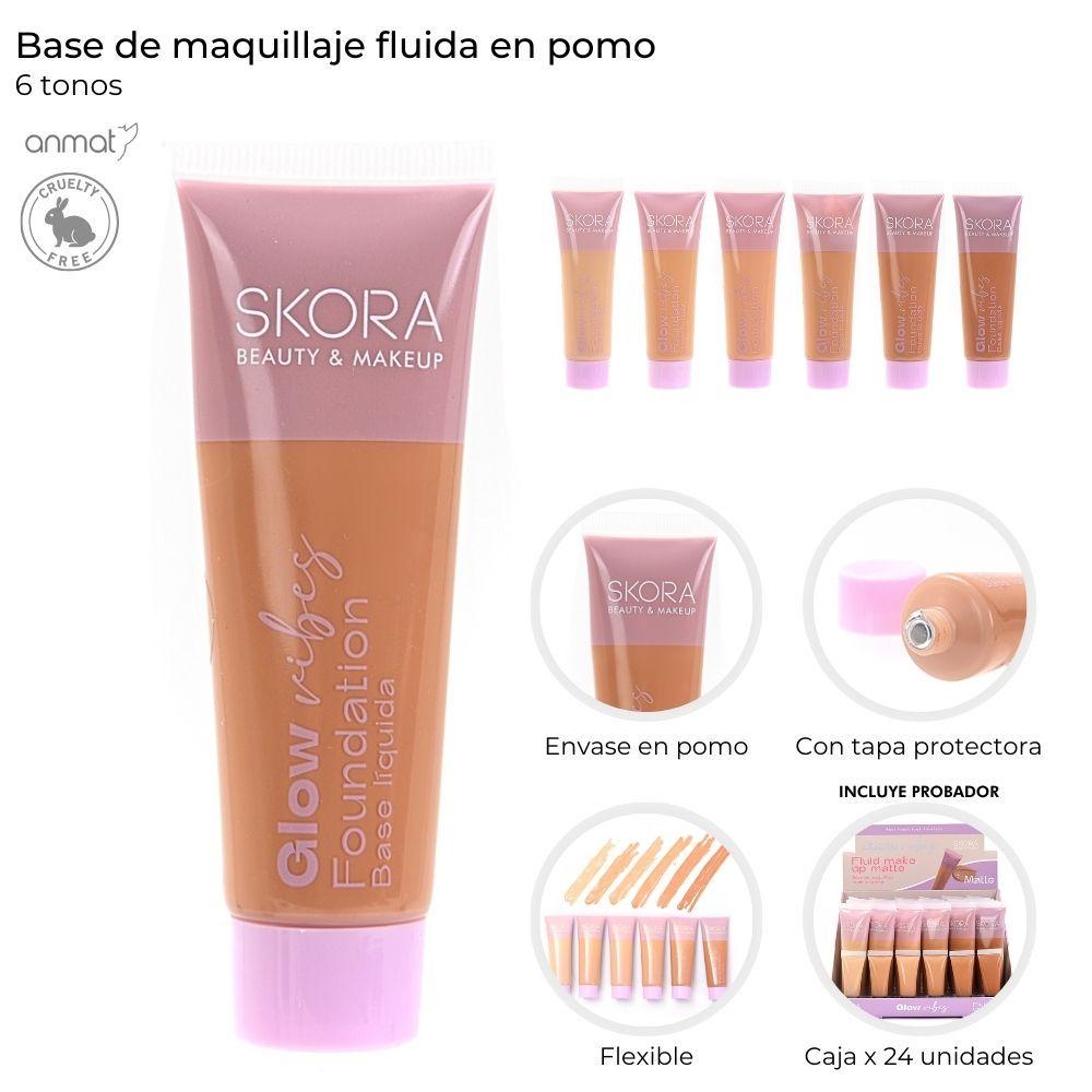 Base De Maquilaje Fluida En Pomo Skora Varios Colores 39570