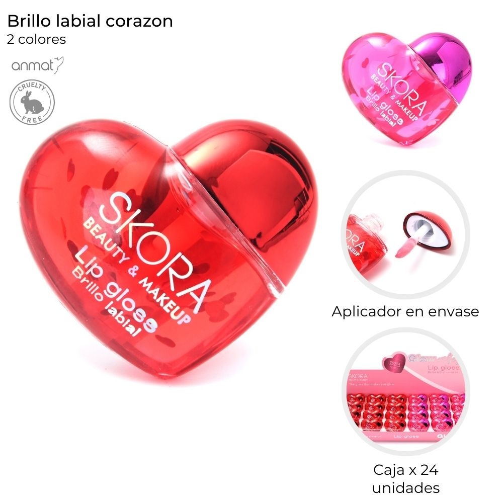 Brillo Labial Corazon Skora Rojo 39586