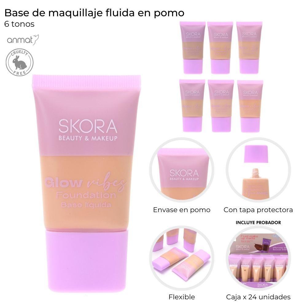 Base Maquillaje Fluida En Pomo Skora Varios Colores 39602