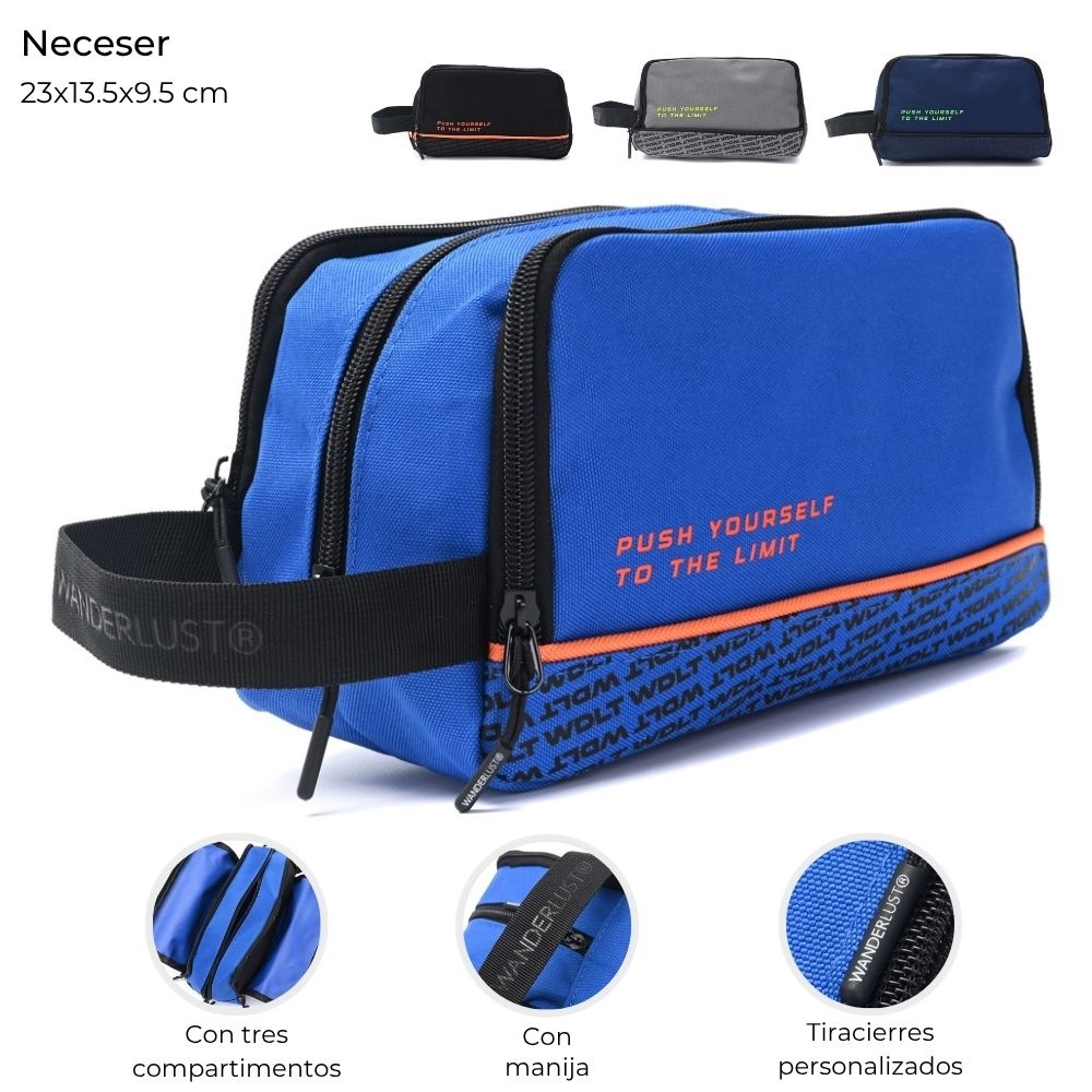Neceser Con 3 Compartimientos Wanderlust Varios Colores 40442