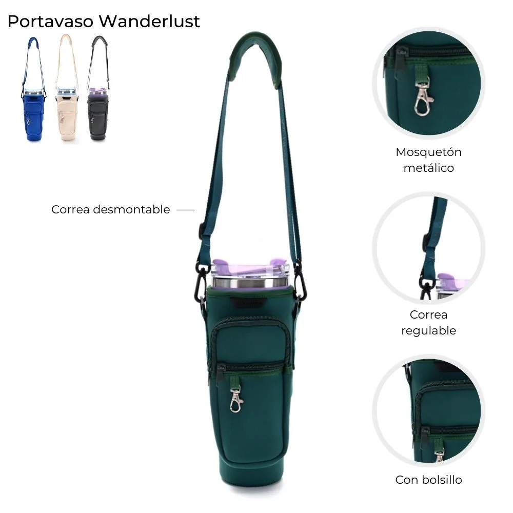 Portavaso Con Bolsillo Wanderlust Azul 40546