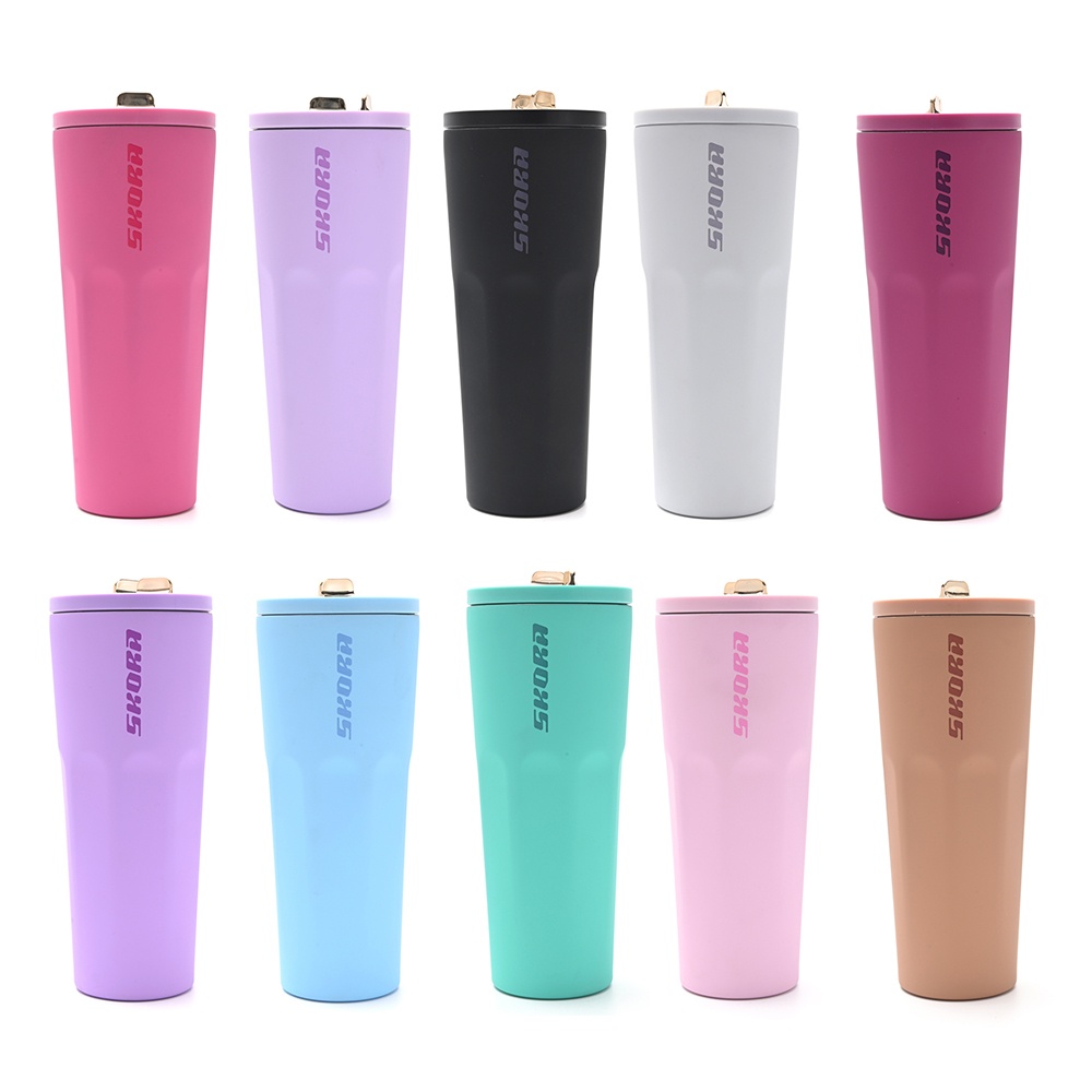 Vaso Termico Con Bombilla 700ML Skora Varios Colores 40587
