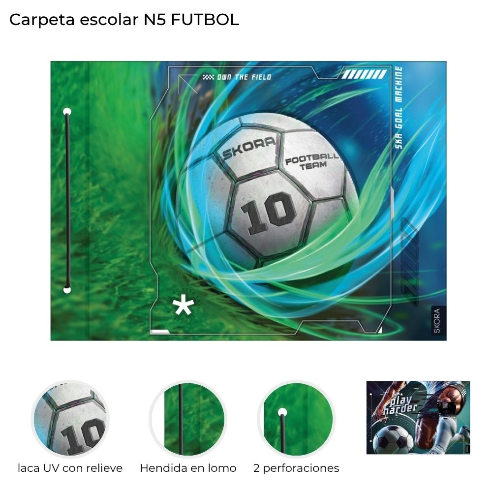 Carpeta N5 Futbol Skora Varios Colores 42036