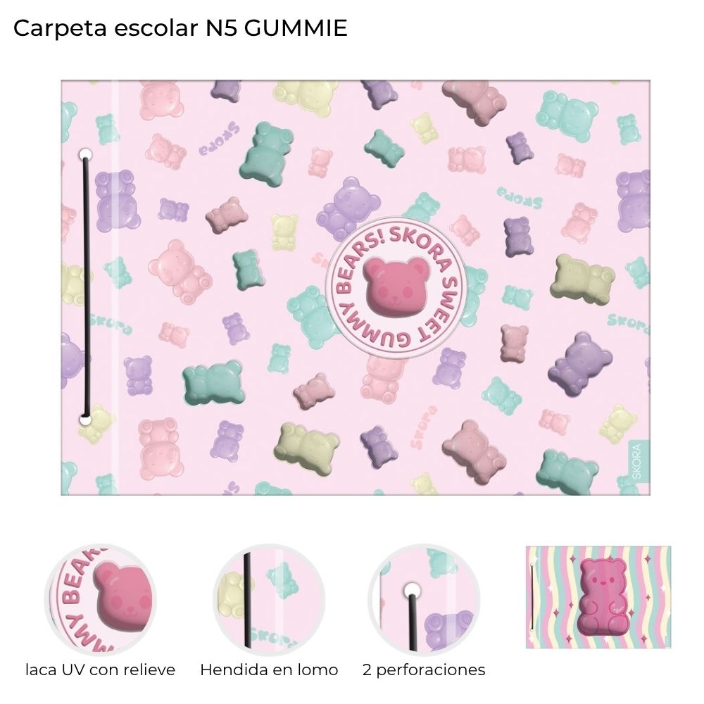 Carpetas N5 Gummie Skora Varios Colores 42037