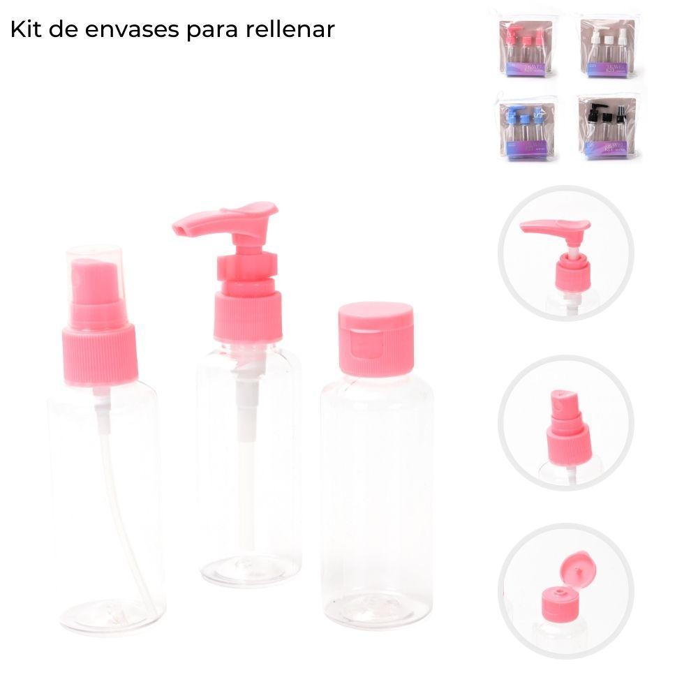 Kit De Envases Para Rellenar x 3 Unid Skora Varios Colores 43697