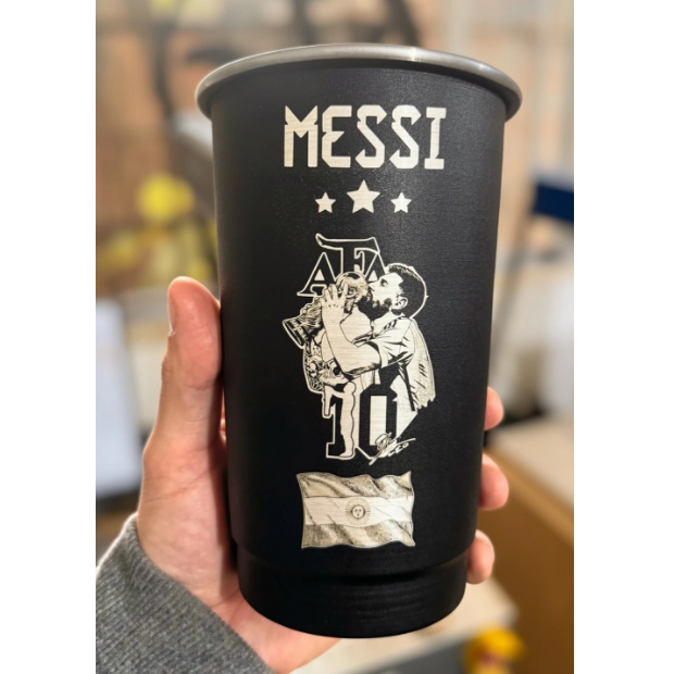 Vaso Fernetero 1Litro Messi Negro Tribu Matera Negro 36