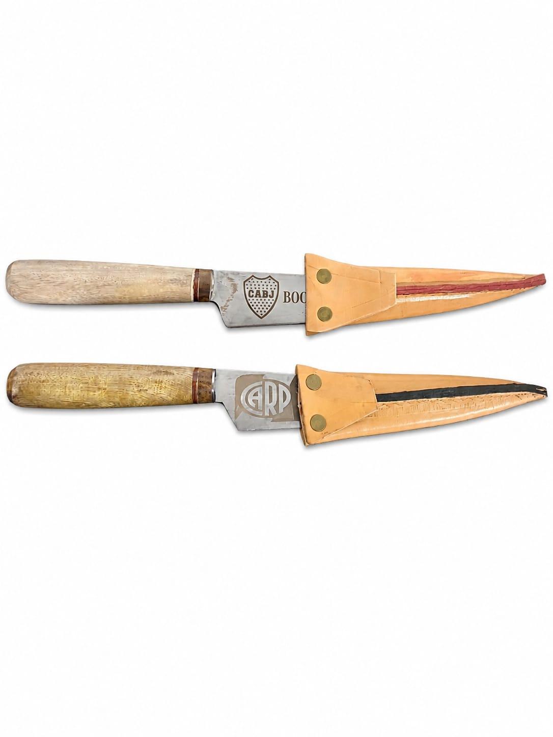 Cuchillo 14cm Rustico Vaina Grabado Tribu Matera Varios Colores 03