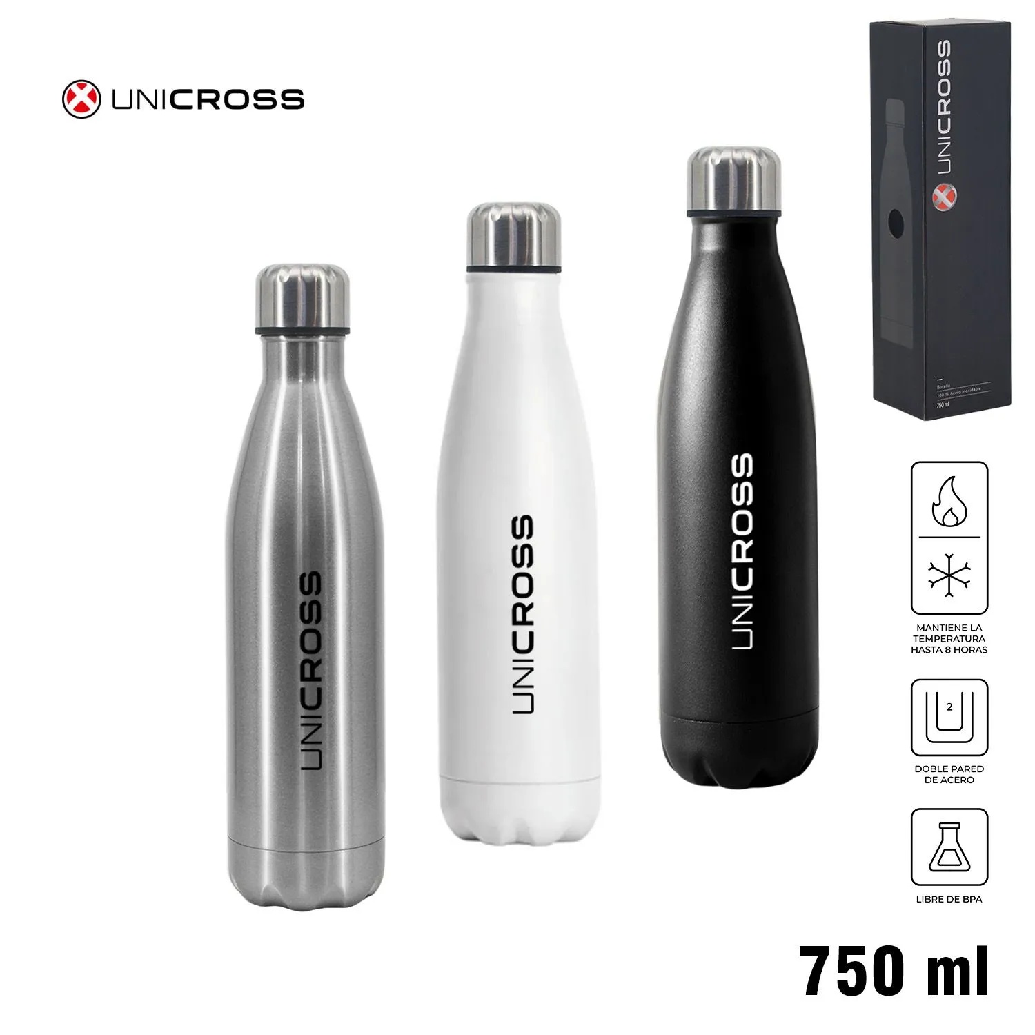 Botella Termica 750ML Unicross Blanco 62.X1800