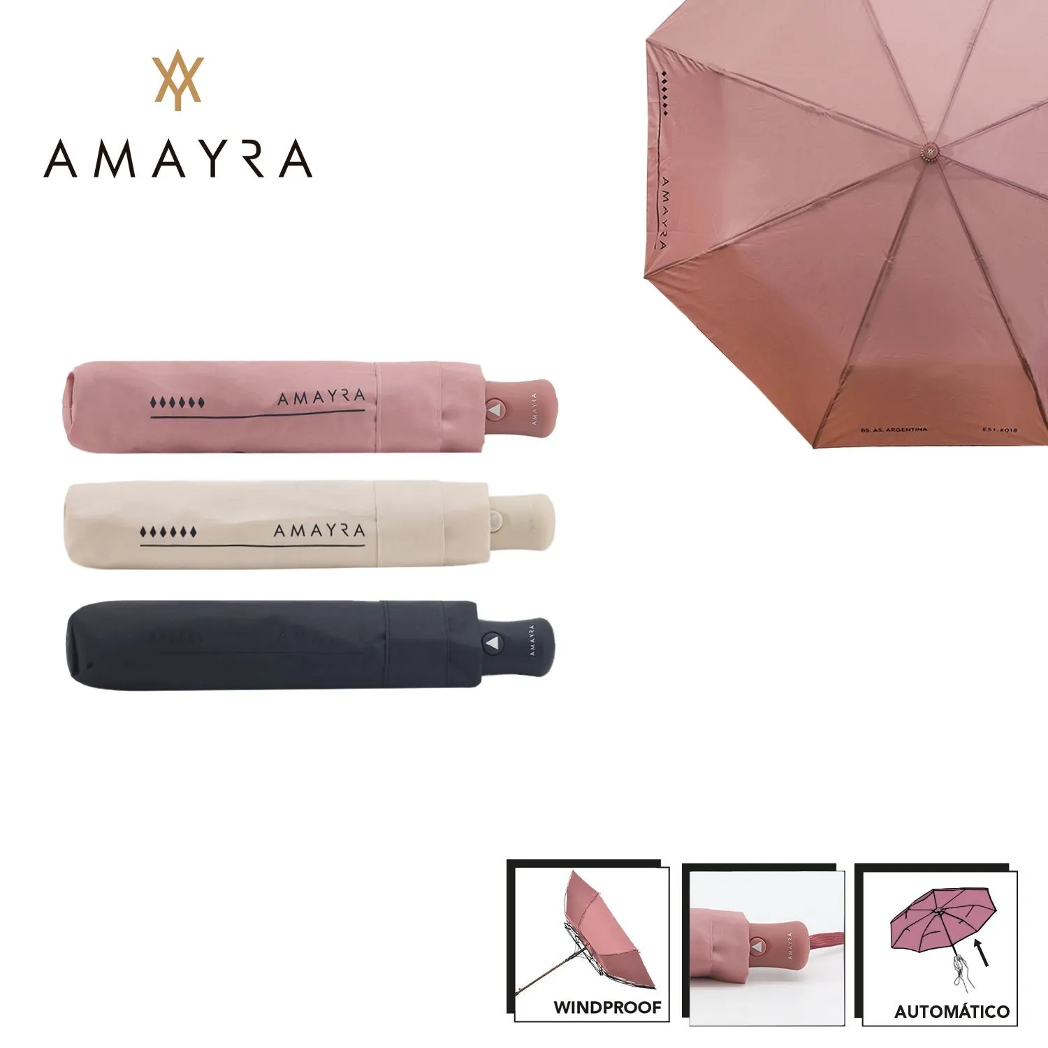 Paraguas Automatico Amayra Beige 67.7600003