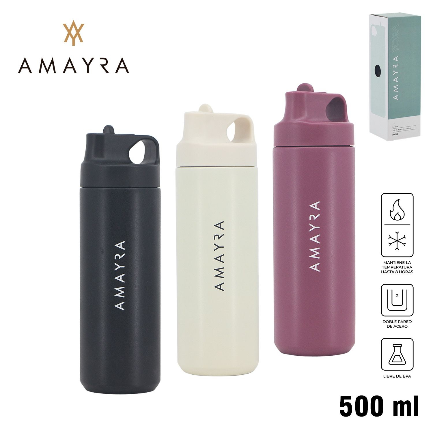 Botella Termica 500ML Amayra Crema 67.X1809