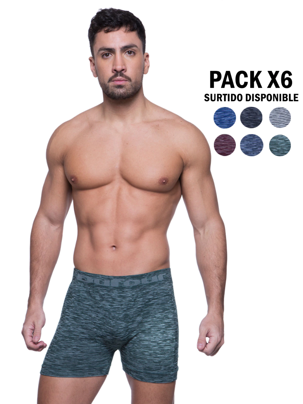 Boxer Melange Sin Costura - Pack X6 Surtido Cocot 11737