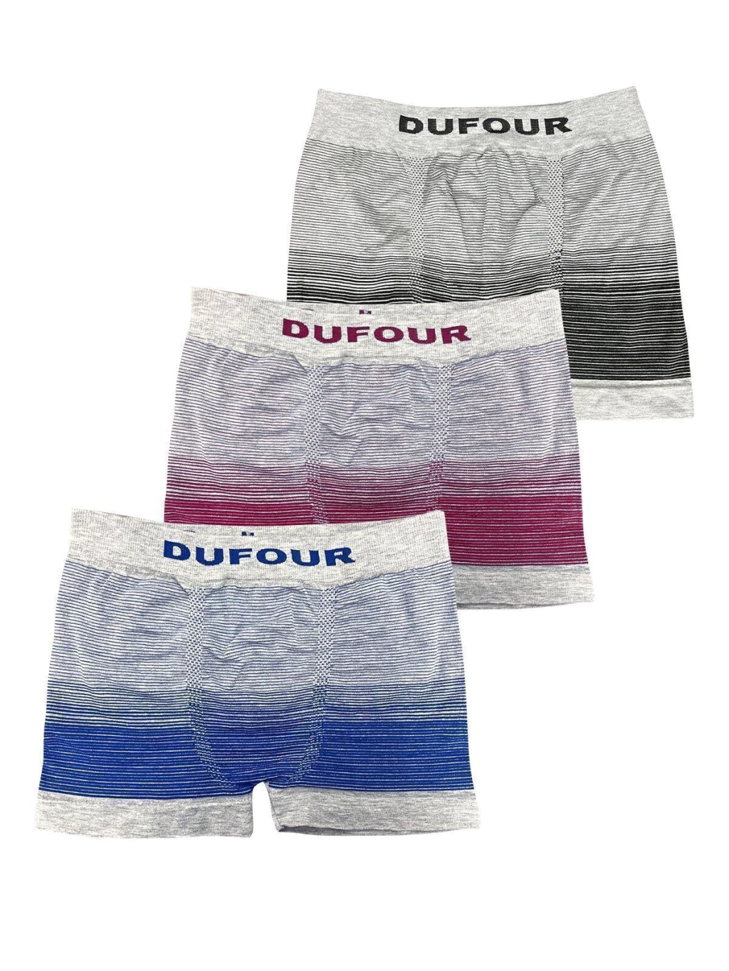 Boxer Algodon Degrade Sin Costura - Pack X3 Negro o Blanco o Rojo o Bordo o Azul Francia Cocot 11855